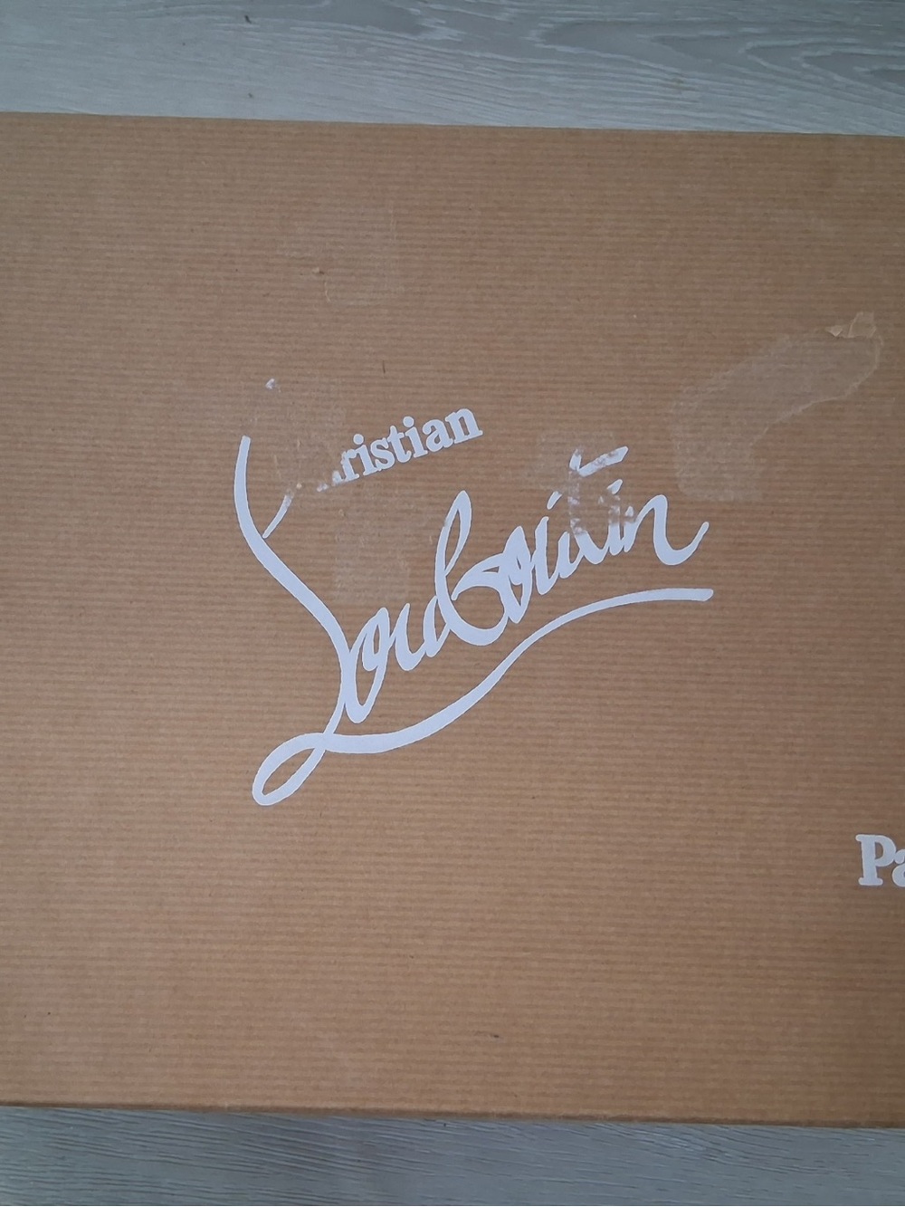 Computer label on cardboard box